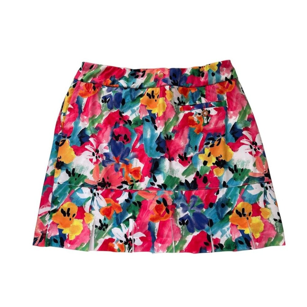 EP NY Knit Skort with Back Mesh Pleat Detail - Summer Berry Multi - LG - Picture 2 of 3